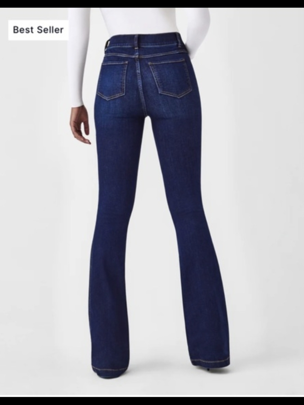 SPANX Shape Flare Jeans New With Tags Size Large Midnight Indigo - Picture 3 of 13